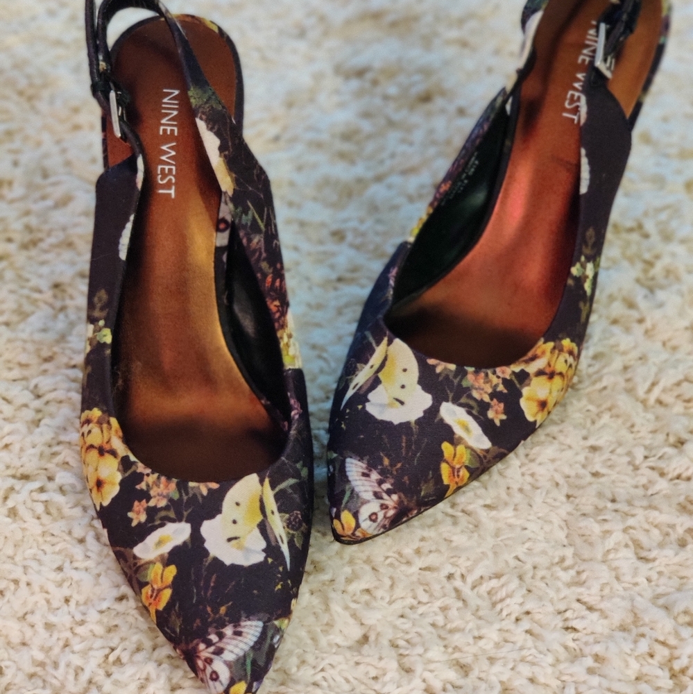 Nine West Floral Heels